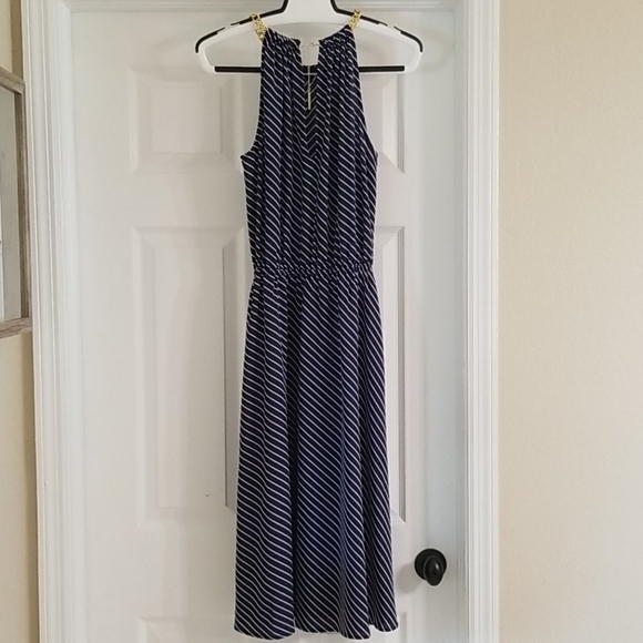Michael Kors Chain Halter Striped Dress Large - Picture 5 of 11